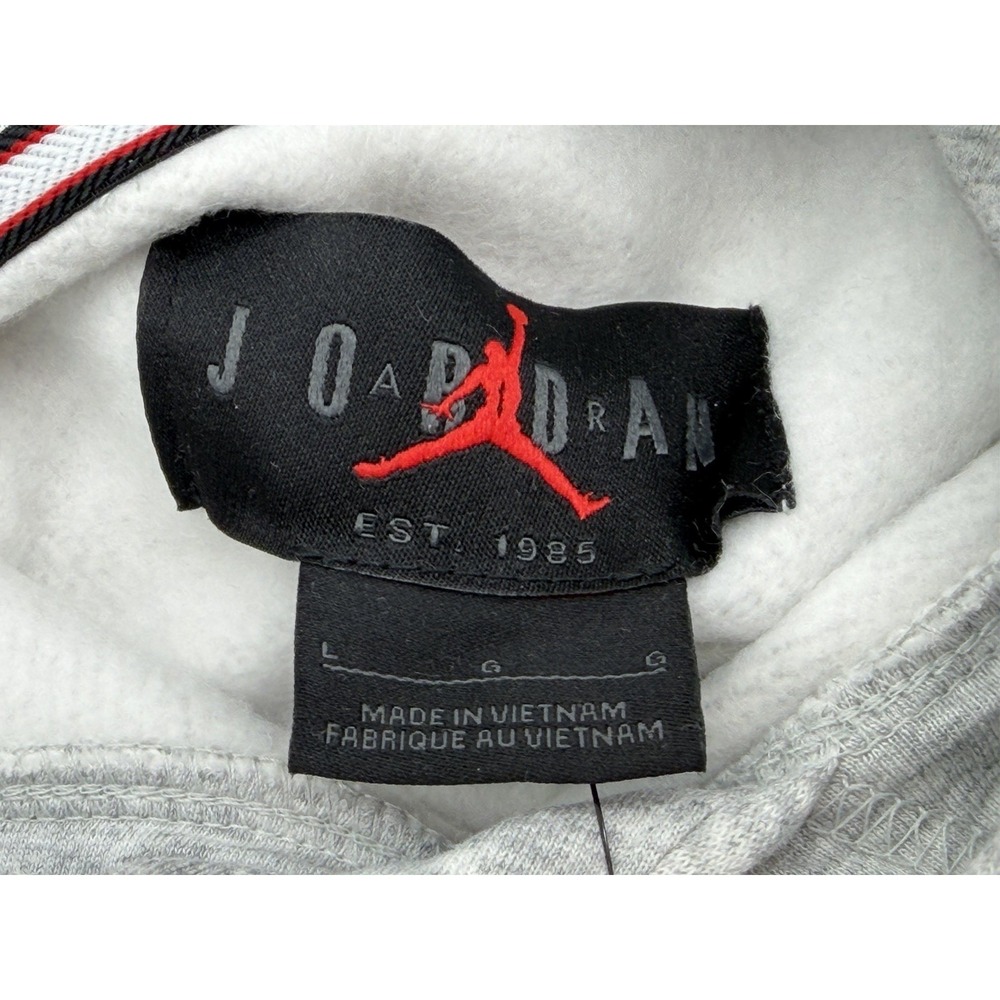 Men's Size Large - Nike Jordan Brooklyn Fleece Hoodie Grey Heather FV7281-050 - Picture 7 of 7